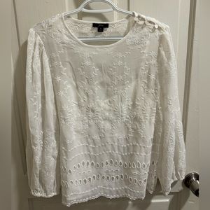JCrew Sheer Eyelet Blouse